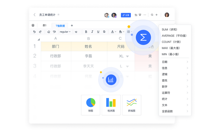 支持强大数据统计的在线表格 在线表格 飞书官网